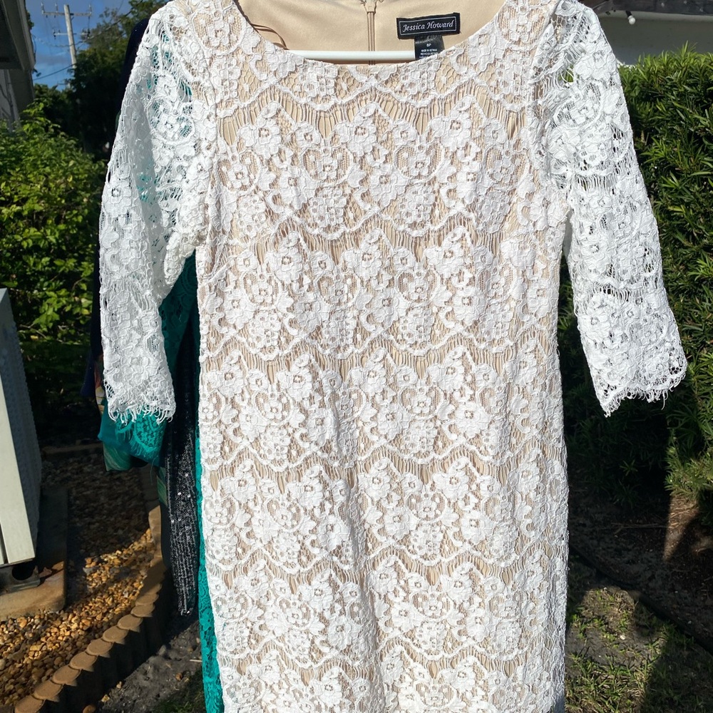 Womens Jessica Howard’s Cream 8P floral pattern dress